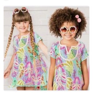 Girls child designer Matilda Jane print dress short sleeves size 10 cotton